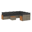 Afuera Living Contemporary Synthetic Poly Rattan 10 Piece  Sofa Set in Gray