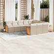 Afuera Living Contemporary 10 Piece Poly Rattan Sofa Set in Cream/Beige