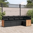 Afuera Living Contemporary 5 Piece Poly Rattan Sofa Set in Black