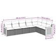 Afuera Living Contemporary 7 Piece Poly Rattan Sofa Set in Black