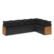 Afuera Living Contemporary 7 Piece Poly Rattan Sofa Set in Black