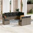 Afuera Living Contemporary 8 Piece Poly Rattan Sofa Set in Gray