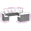 Afuera Living Contemporary 8 Piece Poly Rattan Sofa Set in Gray