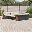 Afuera Living Contemporary 11 Piece Poly Rattan Large Sofa Set in Black