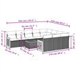 Afuera Living Contemporary 11 Piece Poly Rattan Large Sofa Set in Black