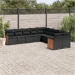Afuera Living Contemporary 10 Piece Poly Rattan Sofa Set in Black