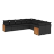 Afuera Living Contemporary 10 Piece Poly Rattan Sofa Set in Black