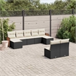 Afuera Living Contemporary 9 Piece Poly Rattan Sofa Set in Black