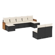 Afuera Living Contemporary 9 Piece Poly Rattan Sofa Set in Black