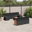 Afuera Living Contemporary 11 Piece Poly Rattan Sofa Set in Black