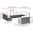 Afuera Living Contemporary 12 Piece Poly Rattan Large Sofa Set in Beige