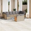 Afuera Living Contemporary Synthetic Poly Rattan 12 Piece Sofa Set in Beige