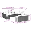 Afuera Living Synthetic Poly Rattan 13 Piece Sofa Set in Black/Cream