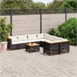 Afuera Living Contemporary 9 Piece Poly Rattan Sofa Set in Black/Cream