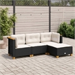 Afuera Living Contemporary 4 Piece Poly Rattan Sofa Set in Black/Cream