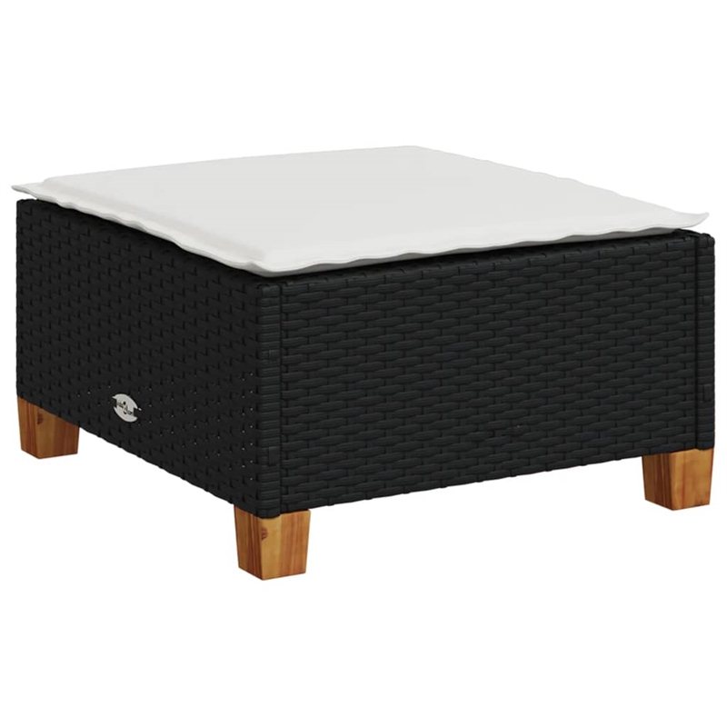 Afuera Living Contemporary 4 Piece Poly Rattan Sofa Set in Black/Cream