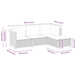 Afuera Living Contemporary 4 Piece Poly Rattan Sofa Set in Black/Cream