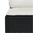 Afuera Living Contemporary 5 Piece Poly Rattan Sofa Set in Black/Cream