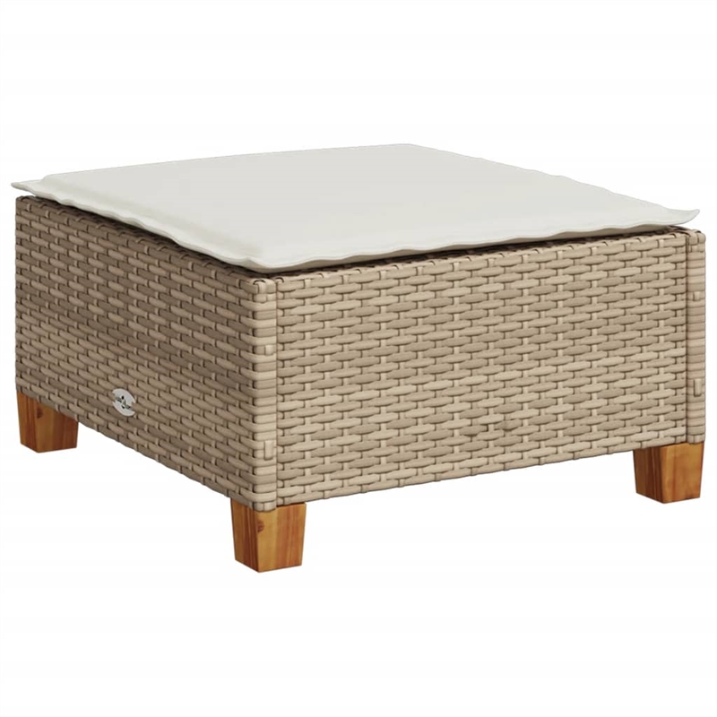 Afuera Living Contemporary Synthetic Poly Rattan 8 Piece  Sofa Set in Beige