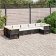 Afuera Living Contemporary 7 Piece Poly Rattan Sofa Set in Black/Cream
