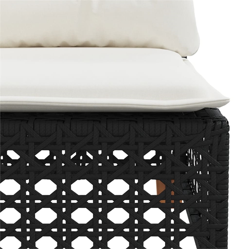 Afuera Living Contemporary 7 Piece Poly Rattan Sofa Set in Black/Cream