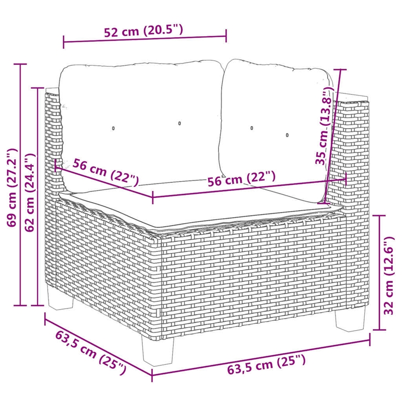 Afuera Living Contemporary 10 Piece Poly Rattan Sofa Set in Cream/Beige