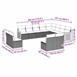 Afuera Living Contemporary 12 Piece Poly Rattan Sofa Set in Black/Cream