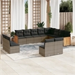 Afuera Living Contemporary 12 Piece Poly Rattan Sofa Set in Gray
