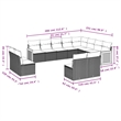 Afuera Living Contemporary 12 Piece Poly Rattan Sofa Set in Gray