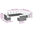 Afuera Living Contemporary 13 Piece Poly Rattan Sofa Set in Black/Cream
