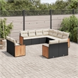 Afuera Living Contemporary 11 Piece Poly Rattan Sofa Set in Black/Cream