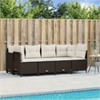 Afuera Living Contemporary Synthetic Poly Rattan 5 Piece Sofa Set in Brown/Cream