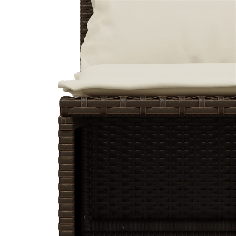 Afuera Living Contemporary Synthetic Poly Rattan 5 Piece Sofa Set in Brown/Cream