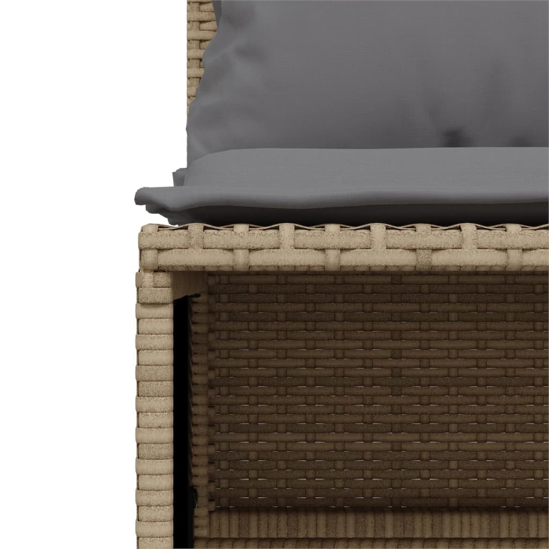 Afuera Living Contemporary Synthetic Poly Rattan 5 Piece  Sofa Set in Beige