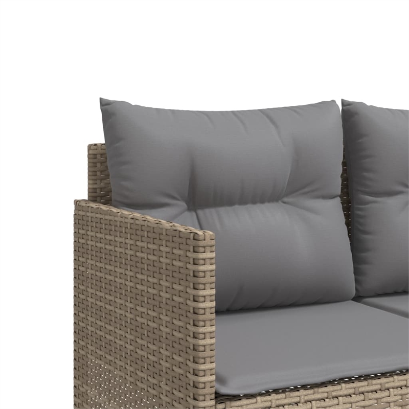 Afuera Living Contemporary Synthetic Poly Rattan 5 Piece  Sofa Set in Beige