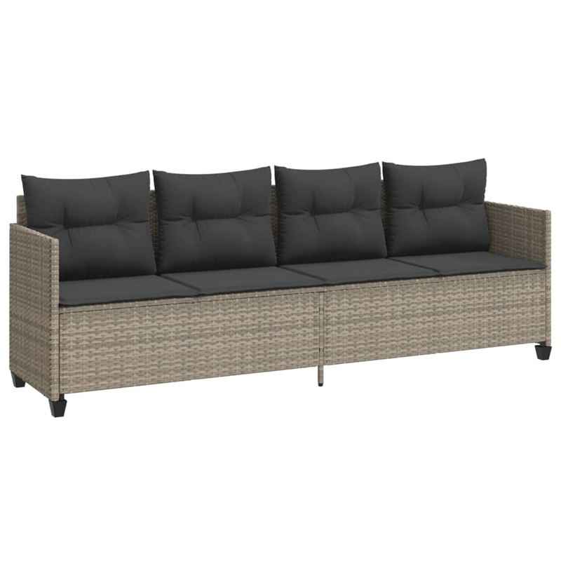 Afuera Living Contemporary Synthetic Poly Rattan 5 Piece  Sofa Set in Gray