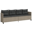 Afuera Living Contemporary Synthetic Poly Rattan 5 Piece  Sofa Set in Gray