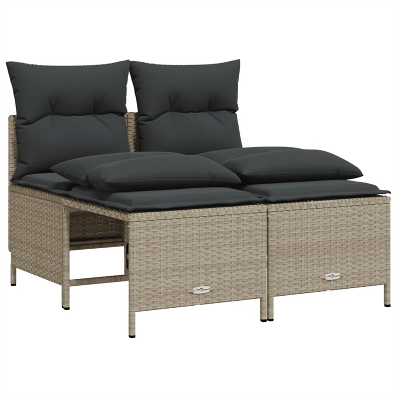 Afuera Living Contemporary Synthetic Poly Rattan 5 Piece  Sofa Set in Gray