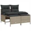 Afuera Living Contemporary Synthetic Poly Rattan 5 Piece  Sofa Set in Gray