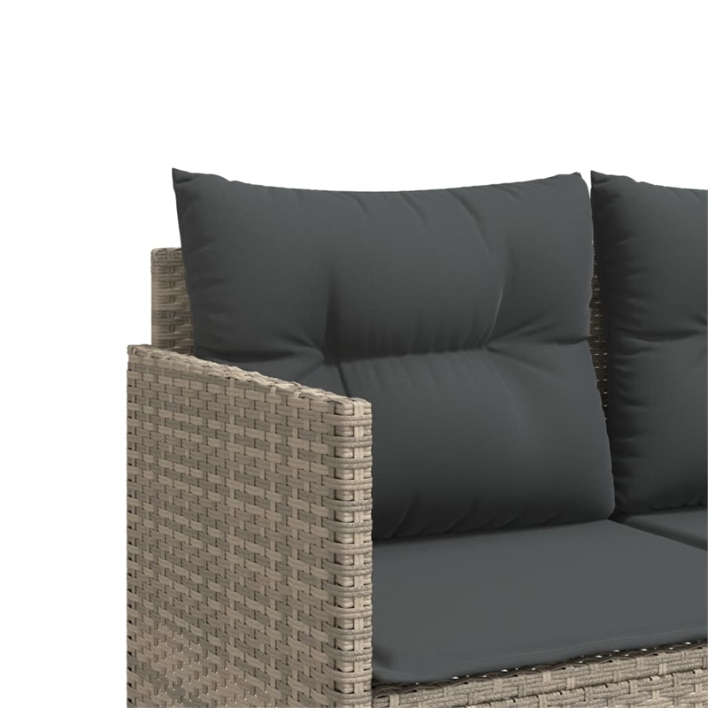 Afuera Living Contemporary Synthetic Poly Rattan 5 Piece  Sofa Set in Gray