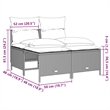 Afuera Living Contemporary Synthetic Poly Rattan 5 Piece  Sofa Set in Gray