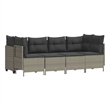 Afuera Living Contemporary Synthetic Poly Rattan 5 Piece  Sofa Set in Gray