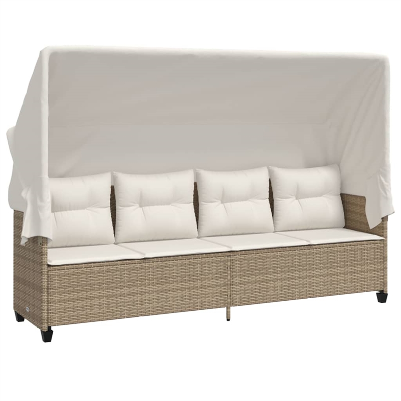 Afuera Living Contemporary Synthetic Poly Rattan 5 Piece Sofa Set in Beige