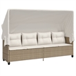 Afuera Living Contemporary Synthetic Poly Rattan 5 Piece Sofa Set in Beige