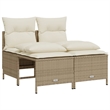 Afuera Living Contemporary Synthetic Poly Rattan 5 Piece Sofa Set in Beige