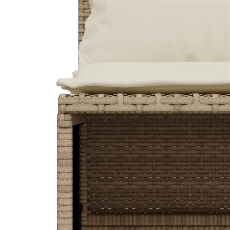 Afuera Living Contemporary Synthetic Poly Rattan 5 Piece Sofa Set in Beige