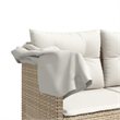 Afuera Living Contemporary Synthetic Poly Rattan 5 Piece Sofa Set in Beige