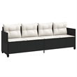 Afuera Living Contemporary Synthetic Poly Rattan Sofa Set in Black