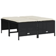 Afuera Living Contemporary Synthetic Poly Rattan Sofa Set in Black