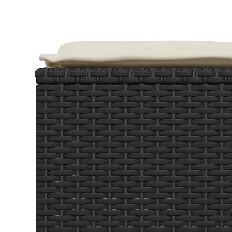 Afuera Living Contemporary Synthetic Poly Rattan Sofa Set in Black
